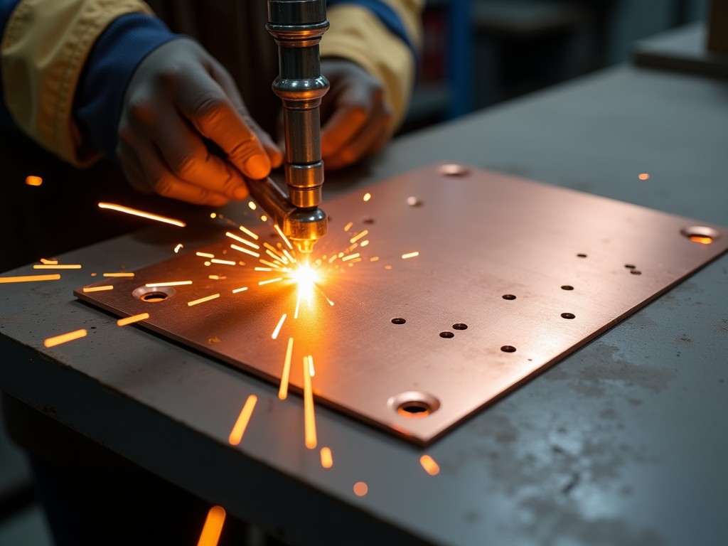 Welding Punched Plated Copper Sheet Metal Parts | Custom