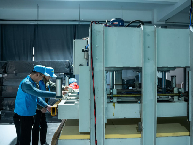 Factory interior - luxury silk hotel pillow production